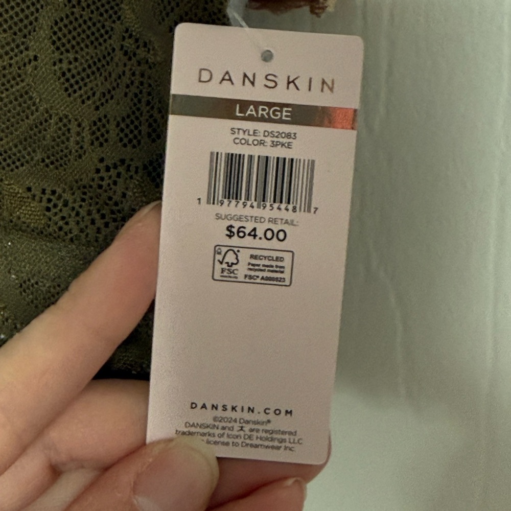 Danskin Lace Bralette Trio - Olive, Tan, Gray - Picture 7 of 7